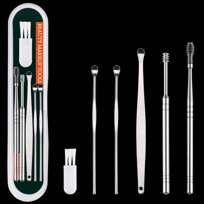 Kinematic Enterprise Earwax Removal Ear Wax Cleaner Swab Spiral Ear Pick (100 ml, Set of 6)