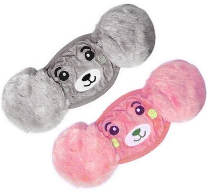 Mopslik 2 Pcs Unisex Kids 4-12 Years Warm Winter Earmuff With Face Mask - Peach Grey Ear Muff