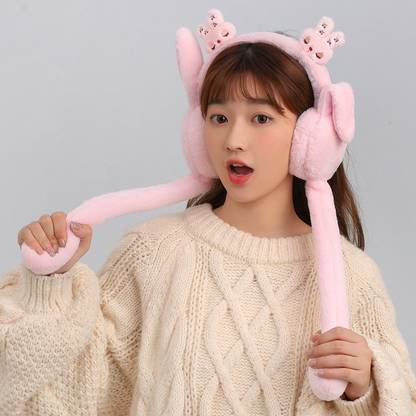 REFFER Cute jumping rabbit ear muffs for women girls with chu chu sound( 7 years&above) Ear Muff
