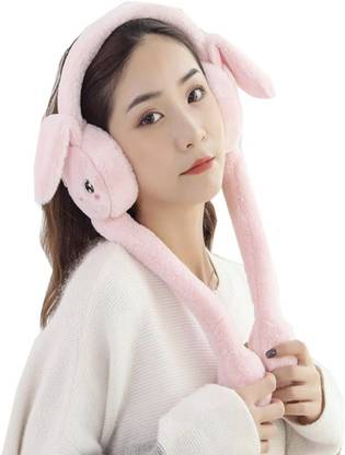 TopiBaaz Cute Rabbit Bunny Design Soft Foldable Ear Moving Earmuff for Girls & Kids Ear Muff
