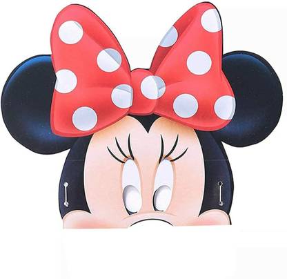 Krystle Minnie Mouse Paper Face Mask, (6pcs/Pack) for Birthday/Party/Role Play Party Mask