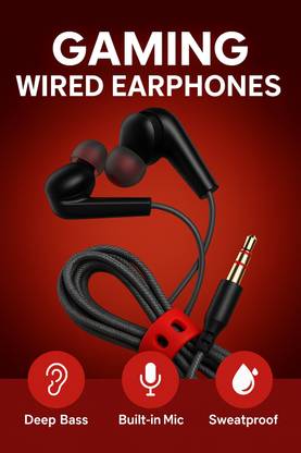 Urvashi wired gaming earphone with3.5mm jeck boom sound quality Earphone Cable Organizer