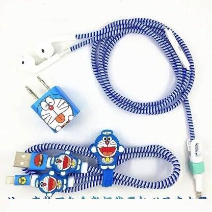 Epaal 8-in-1 Spiral USB, Earphone Cable Protector Winder, Sticker, Clips(DM Dark Blue) Earphone Cable Organizer