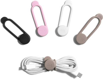 DailyObjects Wrap Lock Cable Bind | Cable Organiser- Set of 4 Earphone Cable Organizer