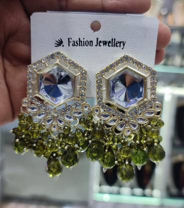 Cubic Zirconia Alloy Chandbali Earring