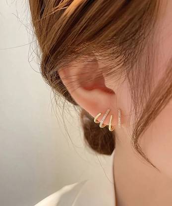 Vembley Korean Beautiful AD Stud Earrings For Women Copper Stud Earring