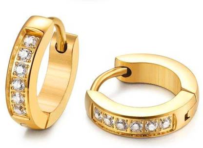 ABC Elegant Latest Fashion Cubic Zirconia Stainless Steel Hoop Earring