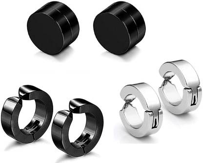 Cubic Zirconia Stainless Steel, Metal, Brass Stud Earring, Magnetic Earring