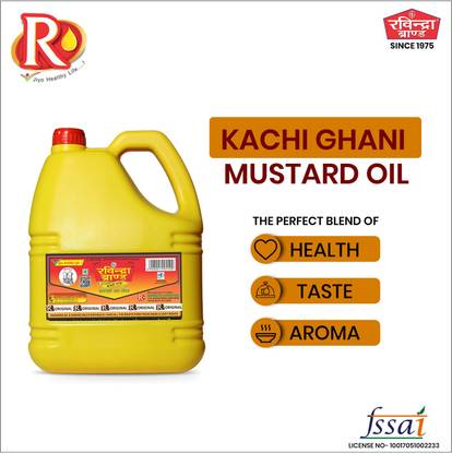 Ravindra Kachi Ghani Mustard Oil Can