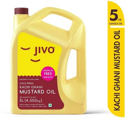 JIVO Cold Pressed Pure Cooking Mustard Oil Can