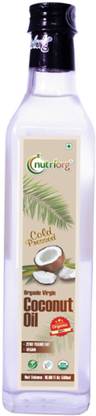 Nutriorg Certified Organic Cold Pressed Virgin Coconut Oil Glass Bottle