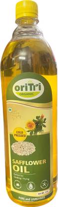 Oritri Organic Cold Pressed Extracted Safflower Oil - 1 L Pet bottle for Cooking Safflower Oil PET Bottle