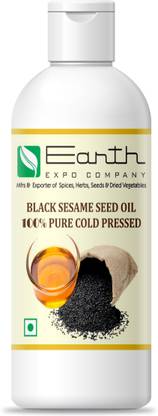 Earth Expo Company Cold Pressed Black Sesame Seed Oil (100ml) Sesame Oil Plastic Bottle