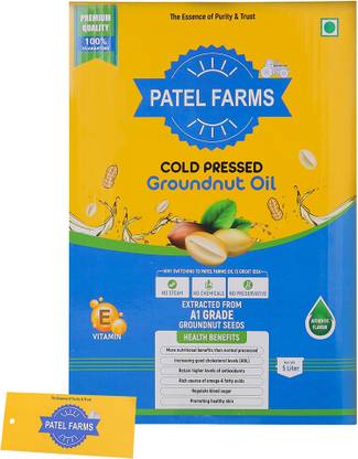 TRP PATEL FARMS Patel Farm Pure Edible Peanut oil 5 Litter Vanaspati Tin