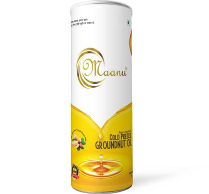 MAANU Cold Pressed (Peanut) 100%Natural Pure & Unrefined Cholesterol Free Groundnut Oil Can