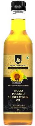SHREE AANANTAM Cold Pressed Sunflower Oil - 500ml | Cooking Oil | 100% Pure | Wood Pressed Sunflower Oil PET Bottle