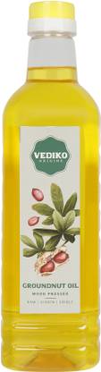 Vediko Origins Raw Virgin Chemical Free Cold Pressed Ground Nut Oil Groundnut Oil Jar