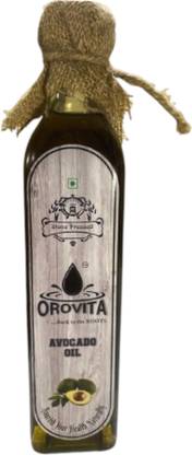 OROVITA 100% Pure Wood Pressed Avocado Oil | Cooking, Skin & Hair Care Avocado Oil Glass Bottle