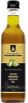 SHREE AANANTAM Cold Pressed Sesame Oil - 500ml |Gingelly Oil |Til Oil|Cooking Oil |Wood Pressed Sesame Oil PET Bottle