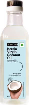 Kapiva Virgin Coconut Oil | Cold-pressed For Maximum Nutrition - 250 Ml Coconut Oil Plastic Bottle