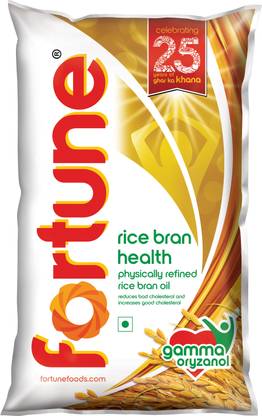 FORTUNE health physically refined Rice Bran Oil Pouch