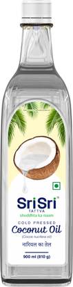 Sri Sri Tattva Coconut Oil - 100% Pure And Unrefined Cold Pressed Oil, Coconut Oil Plastic Bottle