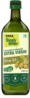 Tata Simply Better Extra Virgin, Pure and Unrefined Olive Oil Plastic Bottle