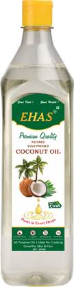 EHAS 100% Pure Cold-Pressed Coconut Oil | Unrefined Chekku/Ghani Coconut Oil PET Bottle