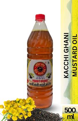 Pandit Brand Kachi Ghani Natural Pure Mustard Oil Plastic Bottle
