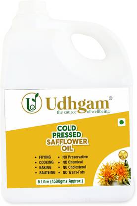 Udhgam Wooden Churned Cold Pressed Safflower oil Kardi ka Tel Chemical free Safflower Oil Jar