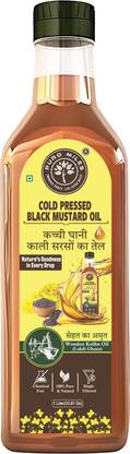 Puro Miles Wood Pressed Black Mustard Oil, Cold Pressed, Unrefined Kacchi Ghani Sarso Oil Mustard Oil PET Bottle