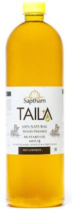 Saptham Taila 100% Wood Pressed / Cold Pressed Mustard Oil PET Bottle