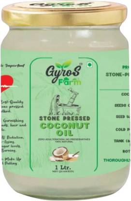Gyros Wood Pressed Coconut Oil | Virgin | Chemical Free & Unrefined - Coconut Oil Jar