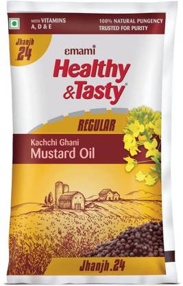 EMAMI Healthy & Tasty Kachchi Ghani Mustard Oil Pouch