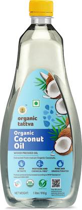Organic Tattva Organic Coconut(Cooking) Oil 1 Litre Coconut Oil Plastic Bottle