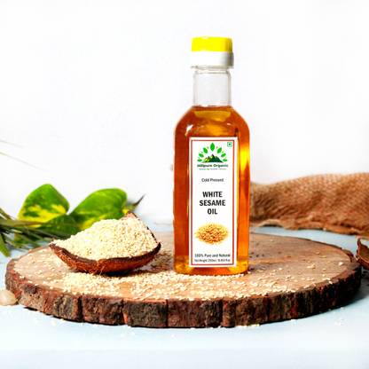 Hillpure Organic Cold Pressed White Sesame 250 ml, Pure & Unrefined, Multipurpose Edible Oil Sesame Oil PET Bottle