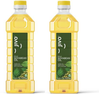 JIVO Cold Press Soyabean Oil 1 Ltr ( Pack of 2 ) Soyabean Oil Plastic Bottle