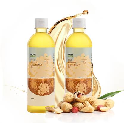 Moki Cold Pressed Peanut Oil for Cooking - Controls Cholesterol ,Improves Immunity Groundnut Oil Plastic Bottle