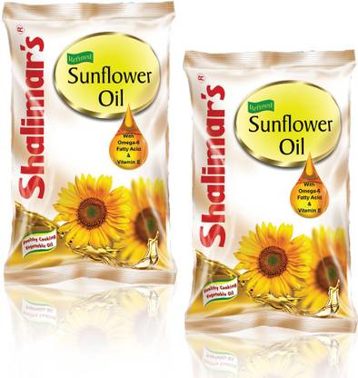 shalimar's 1 Ltr Pack of 2 Sunflower Oil Pouch