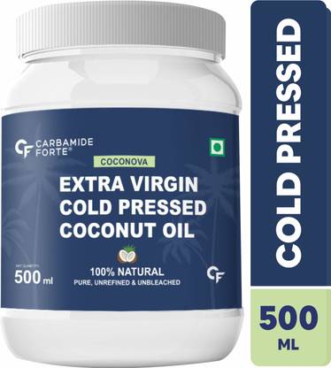 CARBAMIDE FORTE Virgin Coconut Oil |100% Pure Cold Pressed for Skin, Hair Growth & Cooking Coconut Oil Jar