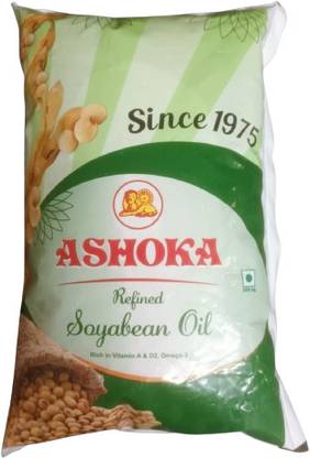 ASHOKA Refined Soyabean Oil 1 LTR Pouch With Natural Fresh Aroma | Pack of 1 Soyabean Oil Pouch