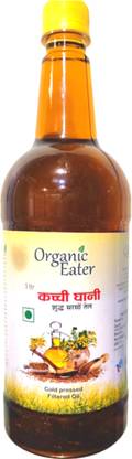 Organic Eater Mustard Oil 1 Ltr (Rai ka Tel) Kachi Ghani Mustard Oil Plastic Bottle