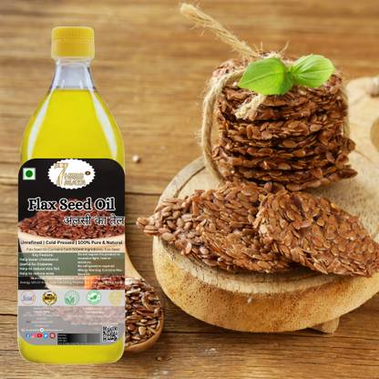 7Herbmaya Pure & Cold Pressed Flaxseed Oil/Alsi ka Tel for Food Cooking, Baking & Salad Flaxseed Oil PET Bottle