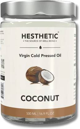 HESTHETIC Organic Cold Pressed Jar Coconut Oil Glass Bottle