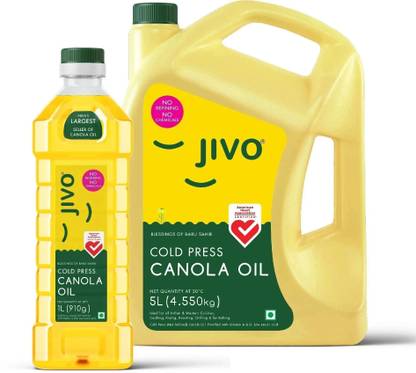 JIVO Cold Press Canola Oil 5 Ltr+1Ltr Canola Oil Can