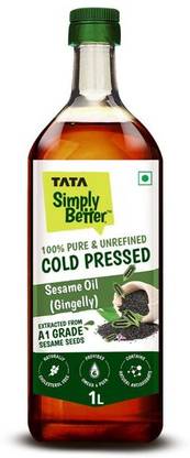 Tata Simply Better Pure and Unrefined Cold Pressed (Gingelly) Sesame Oil PET Bottle