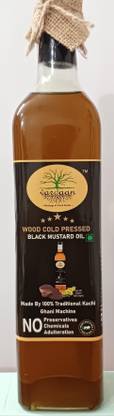 Vardaan Wood Cold Pressed Black Mustard Oil 750 ml Mustard Oil Glass Bottle