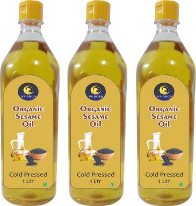 NS Gold 100% Pure and Natural Unrefined, Cold Pressed Sesame Oil | Rich in Aroma Flavour Sesame Oil Plastic Bottle