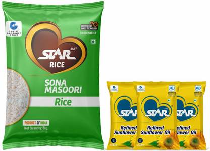 STAR 555 Premium Quality Daily Rice & Oil | Finest Quality Combo