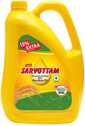 Super Sarvottam Rice Bran Oil Can